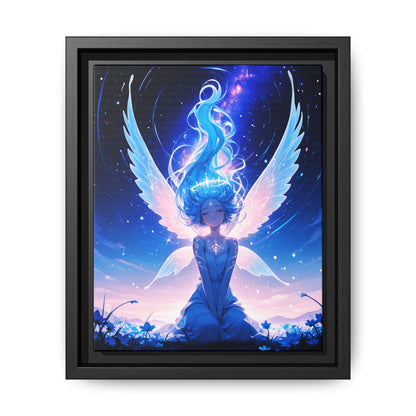 Blue Angel Fantasy Artwork framed canvas | Matte Canvas Printify