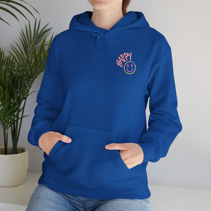 Neon Smiley Face Collage Hoodie Printify