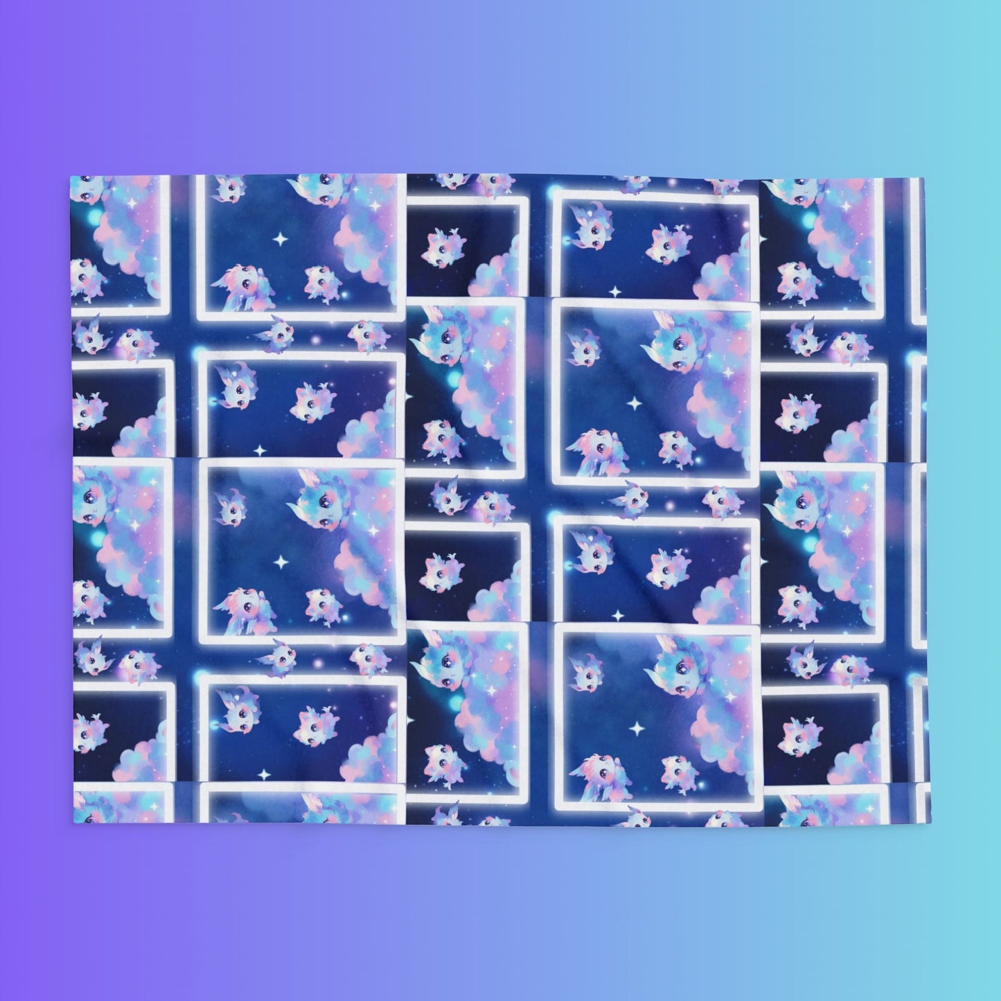 Cloud Kitty Sprites, Arctic Fleece Blanket Printify