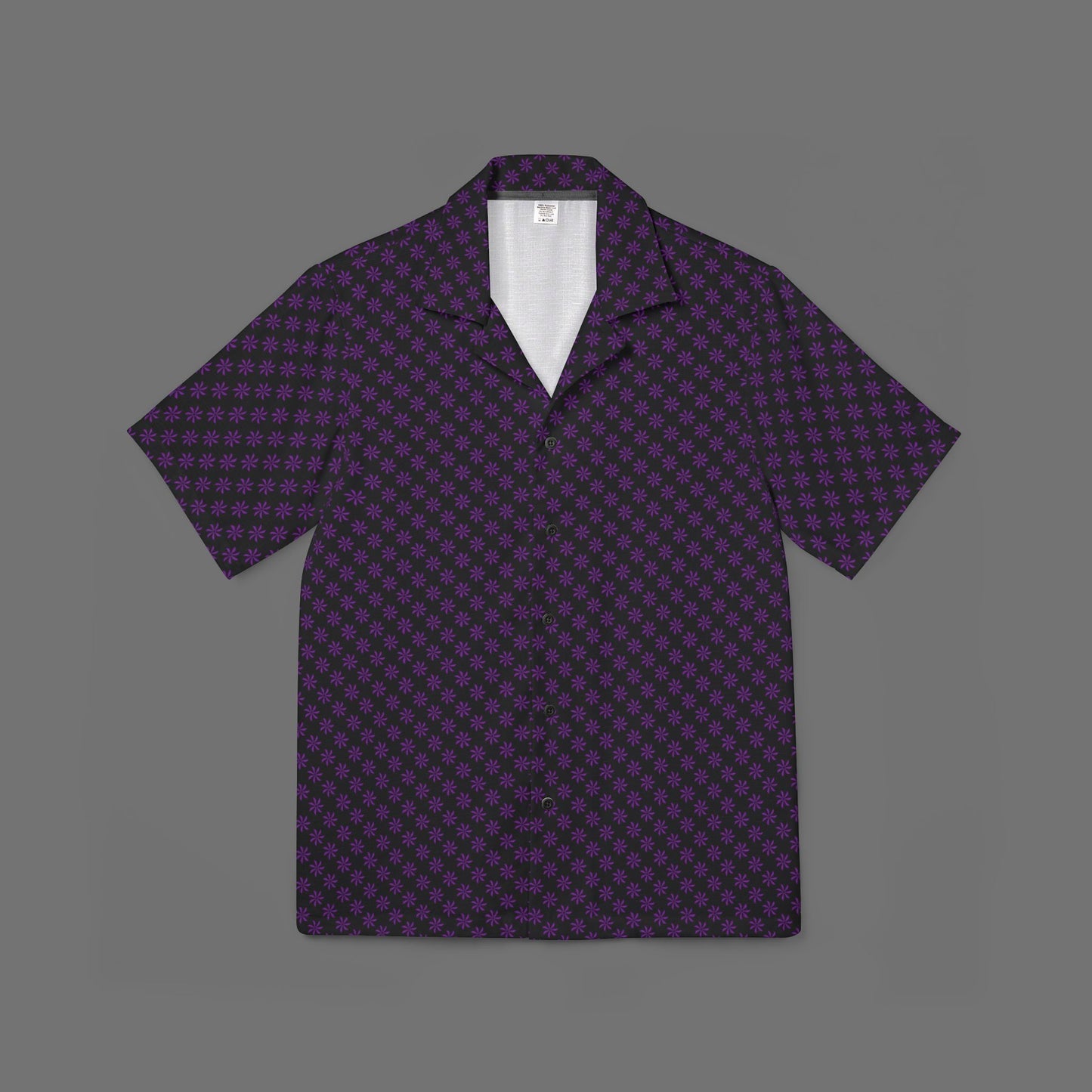 Men's Purple Floral, Retro Hawaiian Button-Up Camp Shirt Printify
